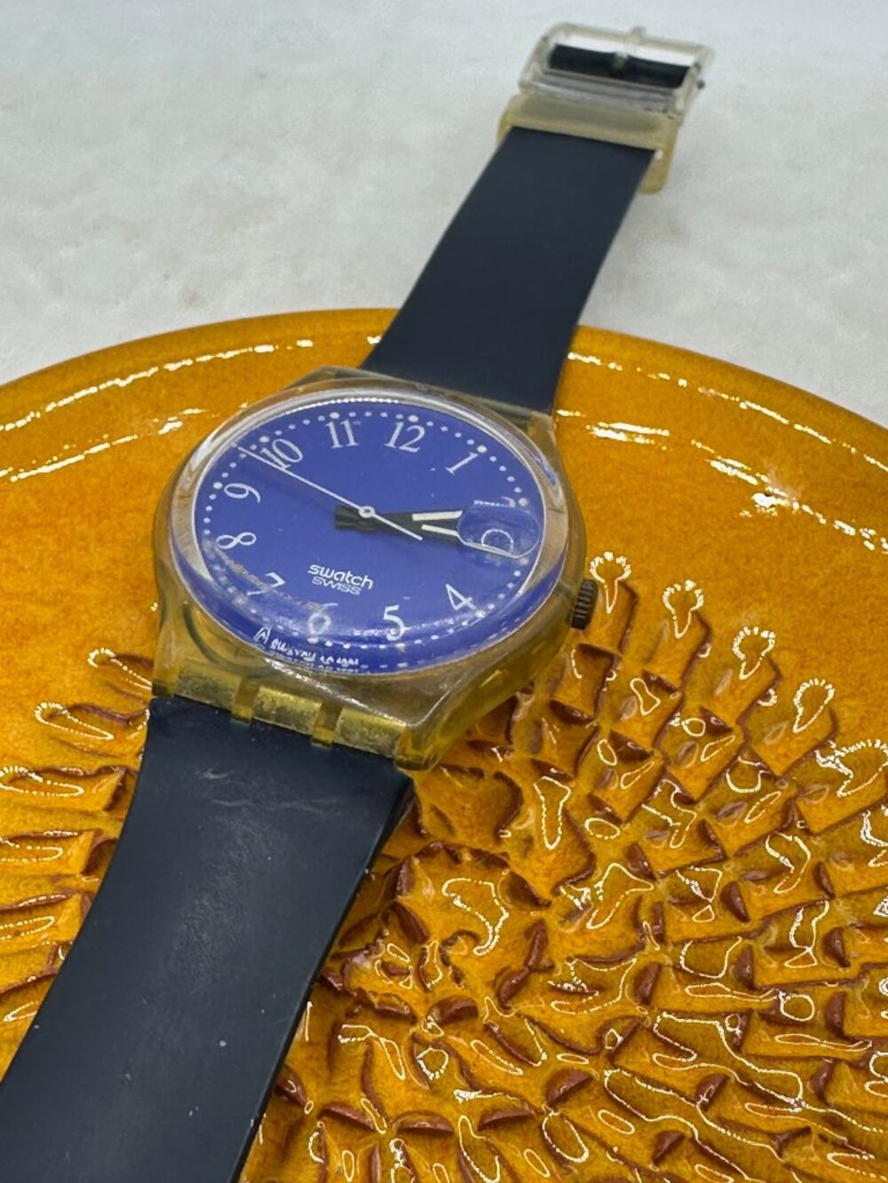 Swatch Watch Blu Lui GK400 Vintage 1992